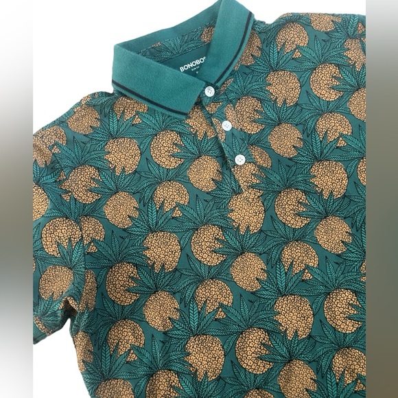 Men’s‎ Bonobos Slim Fit Pineapple Polo Shirt size Medium - Picture 2 of 4